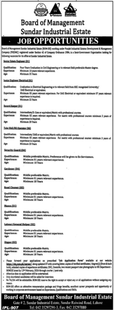 Board of Management Sundar Industrial Estate 1